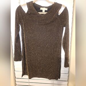 Michael Kors Black and Gold Striped Tunic